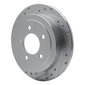 Ford Expedition Brake Rotor (1) - Rear Left - R1 Concepts - Drilled & Slotted - Silver - `97-`04